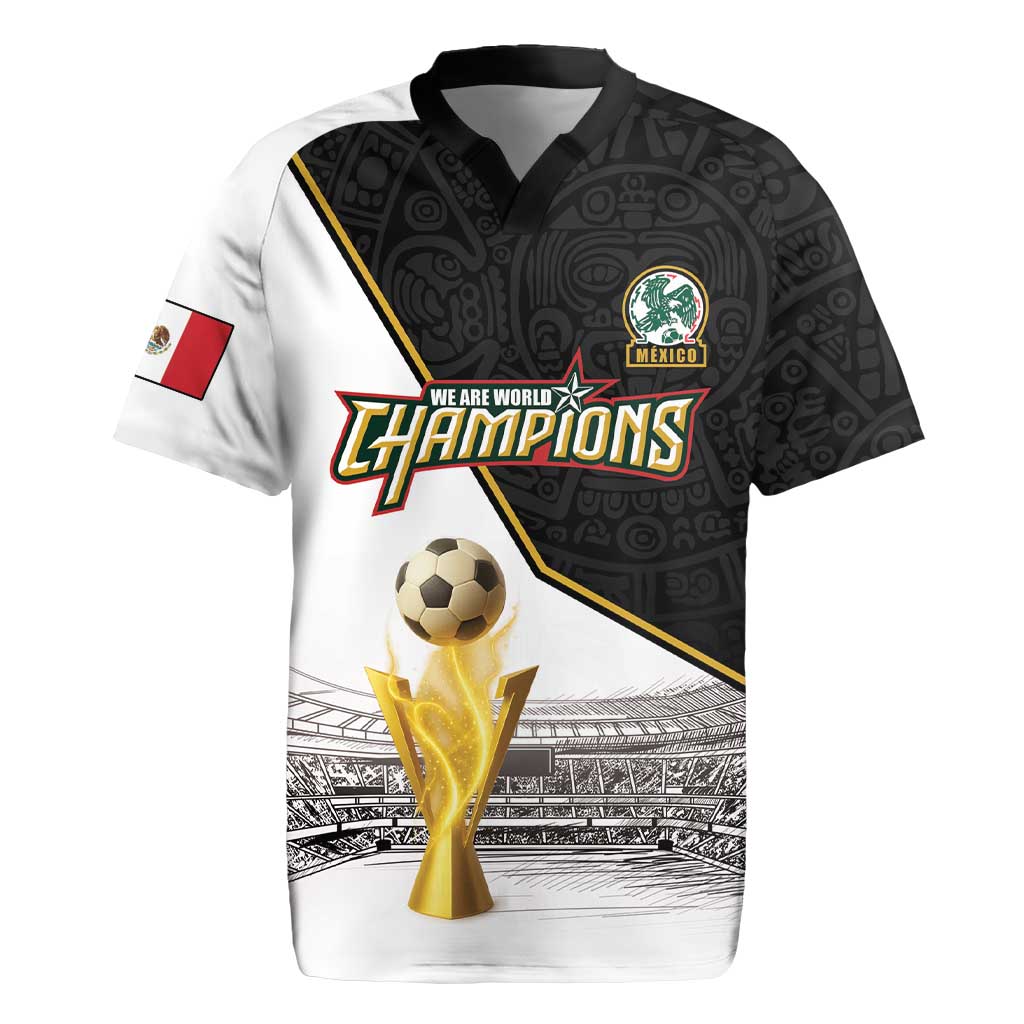 Custom Mexico Football Champion Rugby Jersey Aztec Pattern - Wonder Print Shop