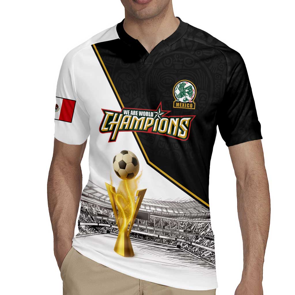 Custom Mexico Football Champion Rugby Jersey Aztec Pattern - Wonder Print Shop