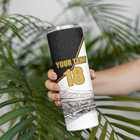 Custom Mexico Football Champion Skinny Tumbler Aztec Pattern - Wonder Print Shop