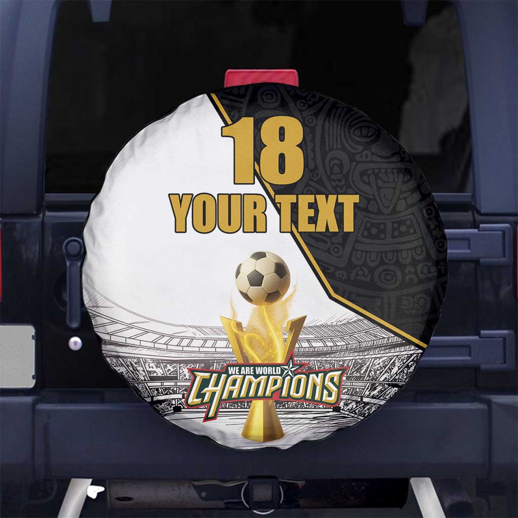 Custom Mexico Football Champion Spare Tire Cover Aztec Pattern - Wonder Print Shop