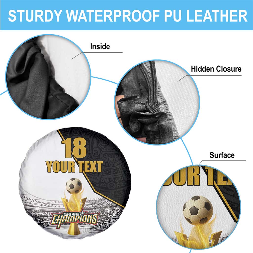 Custom Mexico Football Champion Spare Tire Cover Aztec Pattern - Wonder Print Shop