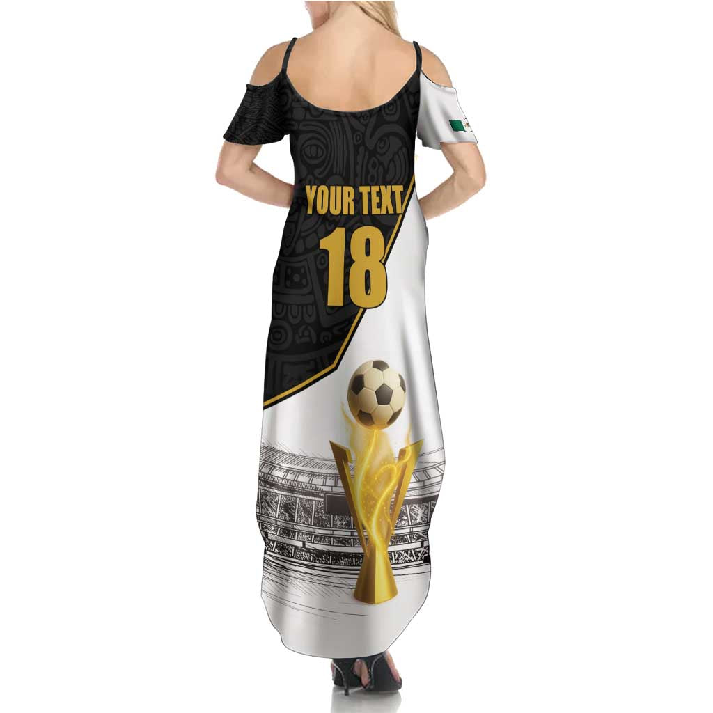 Custom Mexico Football Champion Summer Maxi Dress Aztec Pattern - Wonder Print Shop