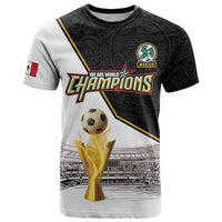Custom Mexico Football Champion T Shirt Aztec Pattern - Wonder Print Shop