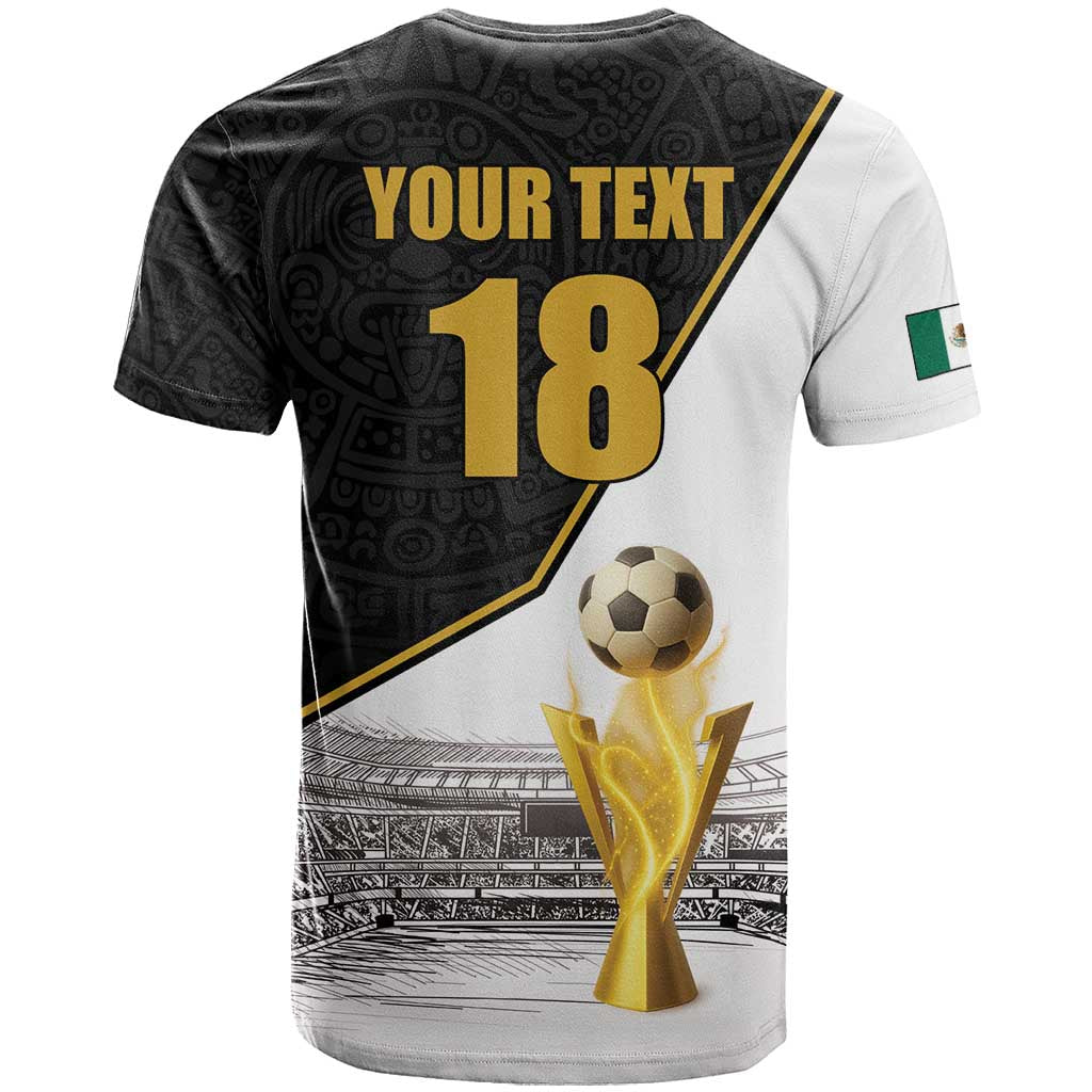Custom Mexico Football Champion T Shirt Aztec Pattern - Wonder Print Shop