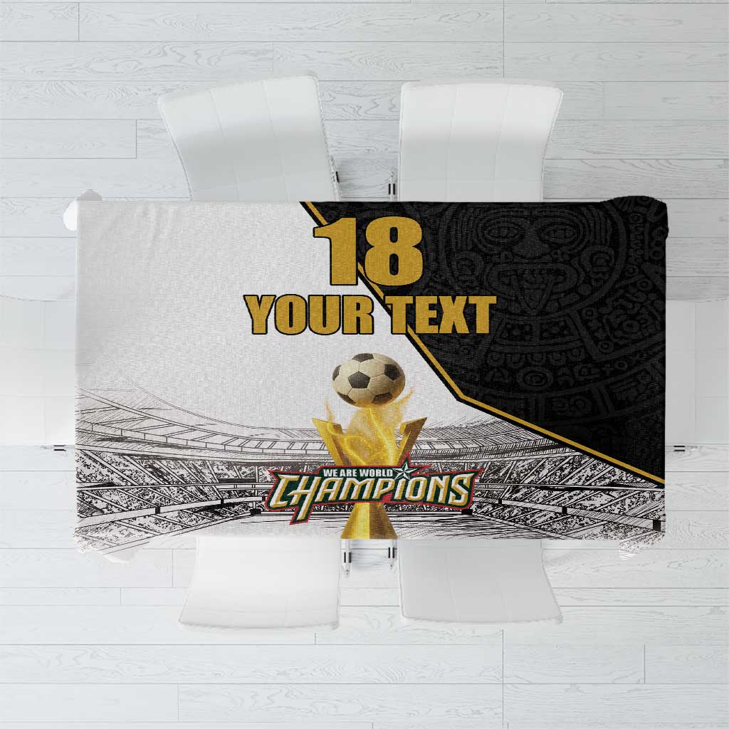 Custom Mexico Football Champion Tablecloth Aztec Pattern - Wonder Print Shop