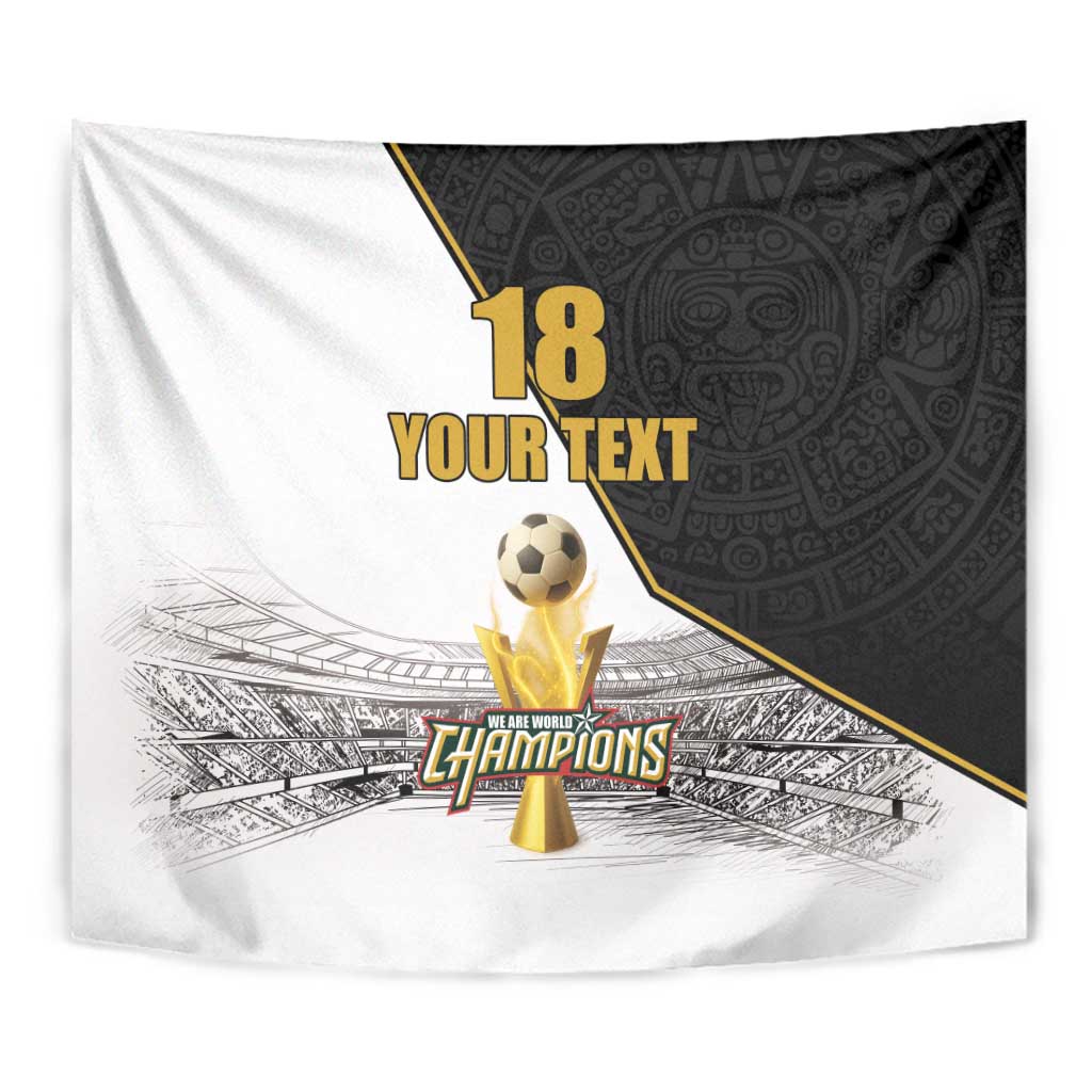 Custom Mexico Football Champion Tapestry Aztec Pattern - Wonder Print Shop