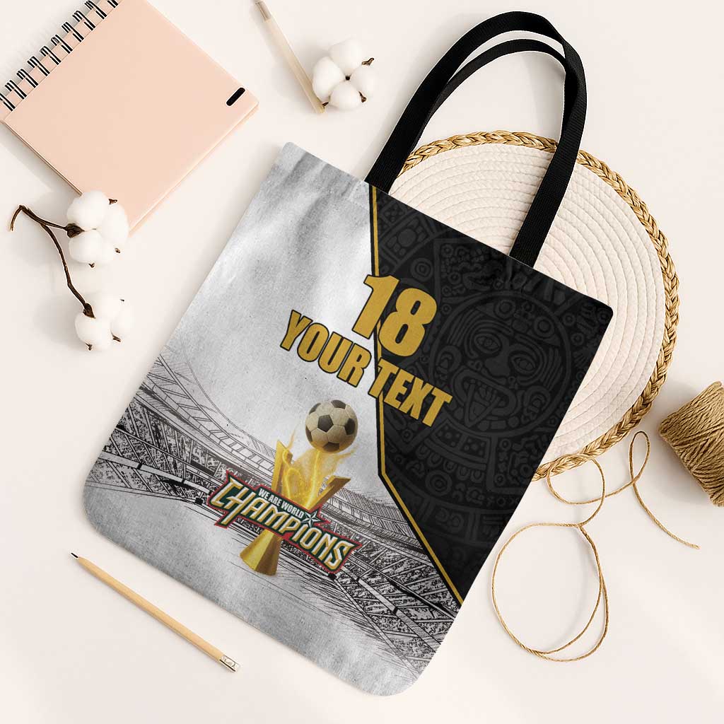 Custom Mexico Football Champion Tote Bag Aztec Pattern - Wonder Print Shop
