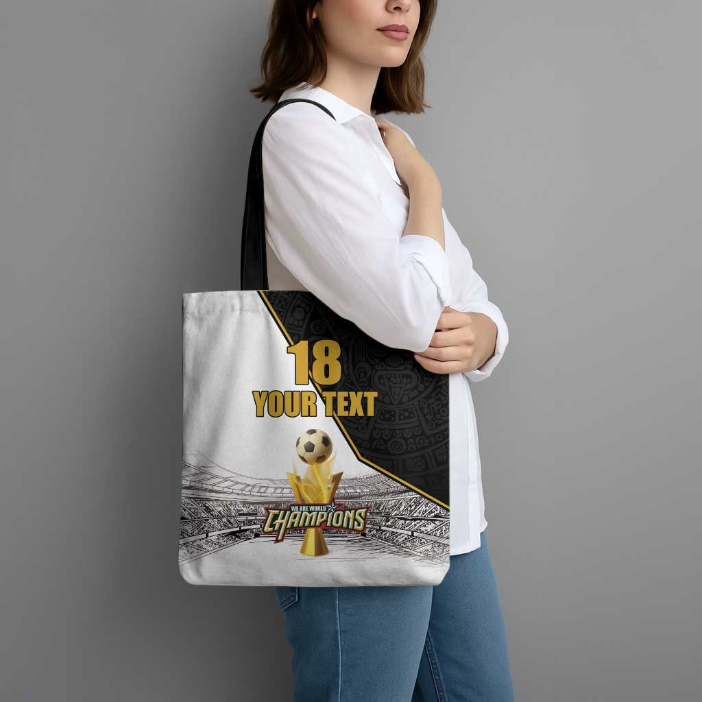 Custom Mexico Football Champion Tote Bag Aztec Pattern - Wonder Print Shop