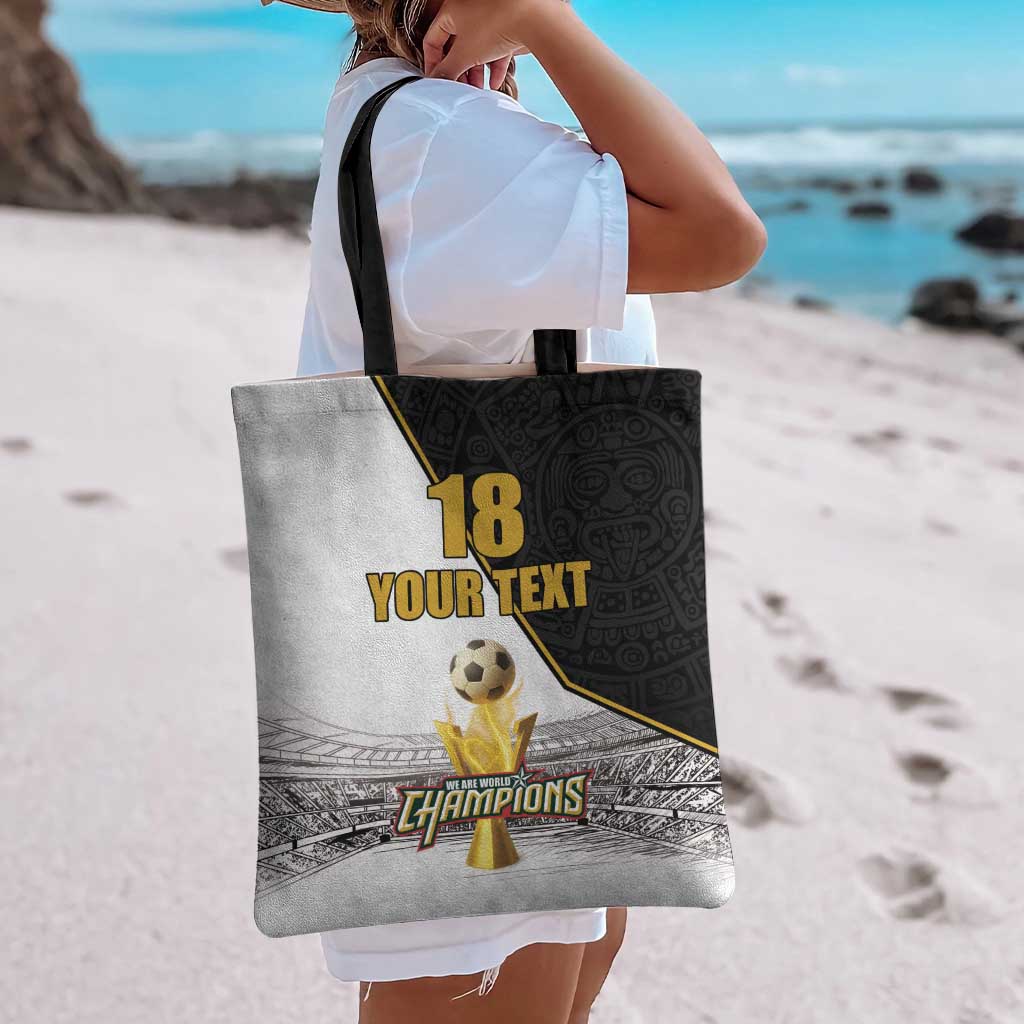 Custom Mexico Football Champion Tote Bag Aztec Pattern - Wonder Print Shop