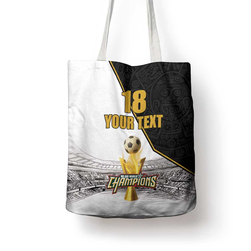 Custom Mexico Football Champion Tote Bag Aztec Pattern - Wonder Print Shop