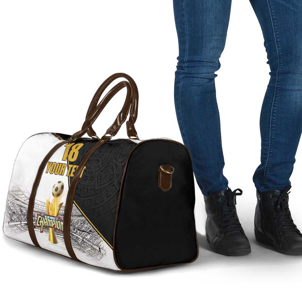 Custom Mexico Football Champion Travel Bag Aztec Pattern - Wonder Print Shop