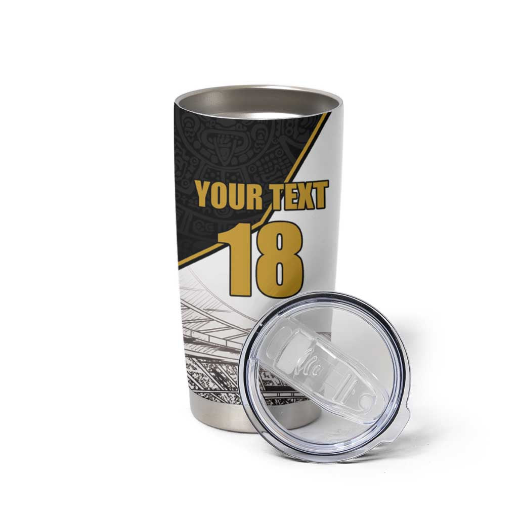 Custom Mexico Football Champion Tumbler Cup Aztec Pattern - Wonder Print Shop