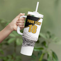 Custom Mexico Football Champion Tumbler With Handle Aztec Pattern - Wonder Print Shop