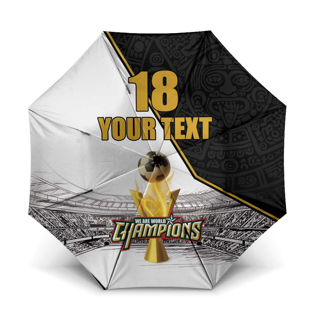Custom Mexico Football Champion Umbrella Aztec Pattern - Wonder Print Shop