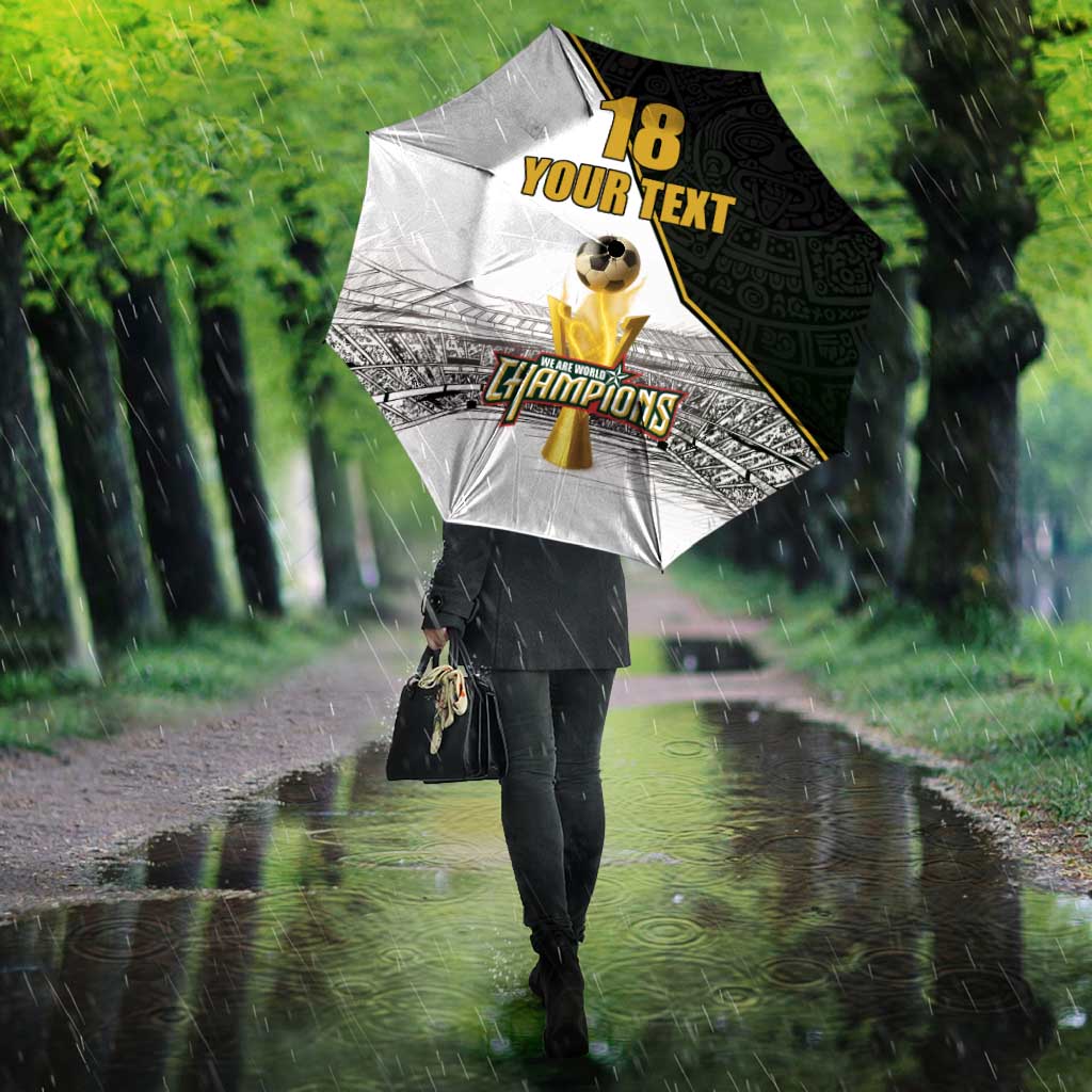 Custom Mexico Football Champion Umbrella Aztec Pattern - Wonder Print Shop