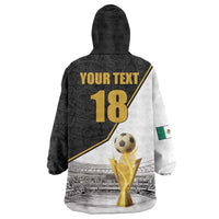 Custom Mexico Football Champion Wearable Blanket Hoodie Aztec Pattern - Wonder Print Shop