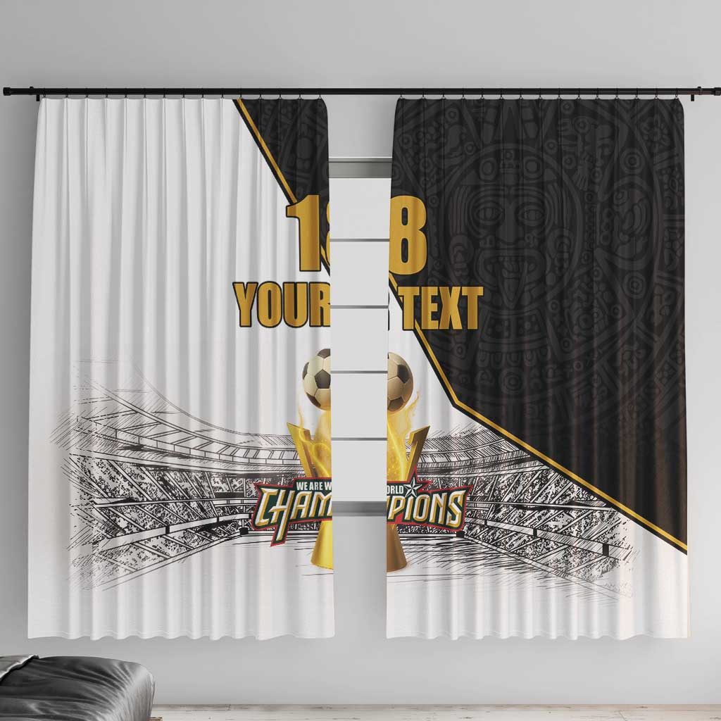 Custom Mexico Football Champion Window Curtain Aztec Pattern - Wonder Print Shop