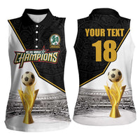 Custom Mexico Football Champion Women Sleeveless Polo Shirt Aztec Pattern - Wonder Print Shop
