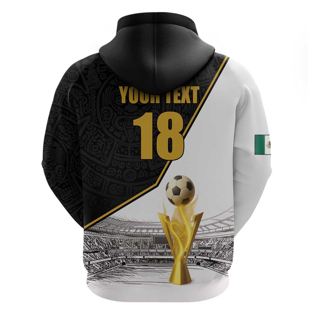 Custom Mexico Football Champion Zip Hoodie Aztec Pattern - Wonder Print Shop