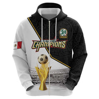 Custom Mexico Football Champion Zip Hoodie Aztec Pattern - Wonder Print Shop