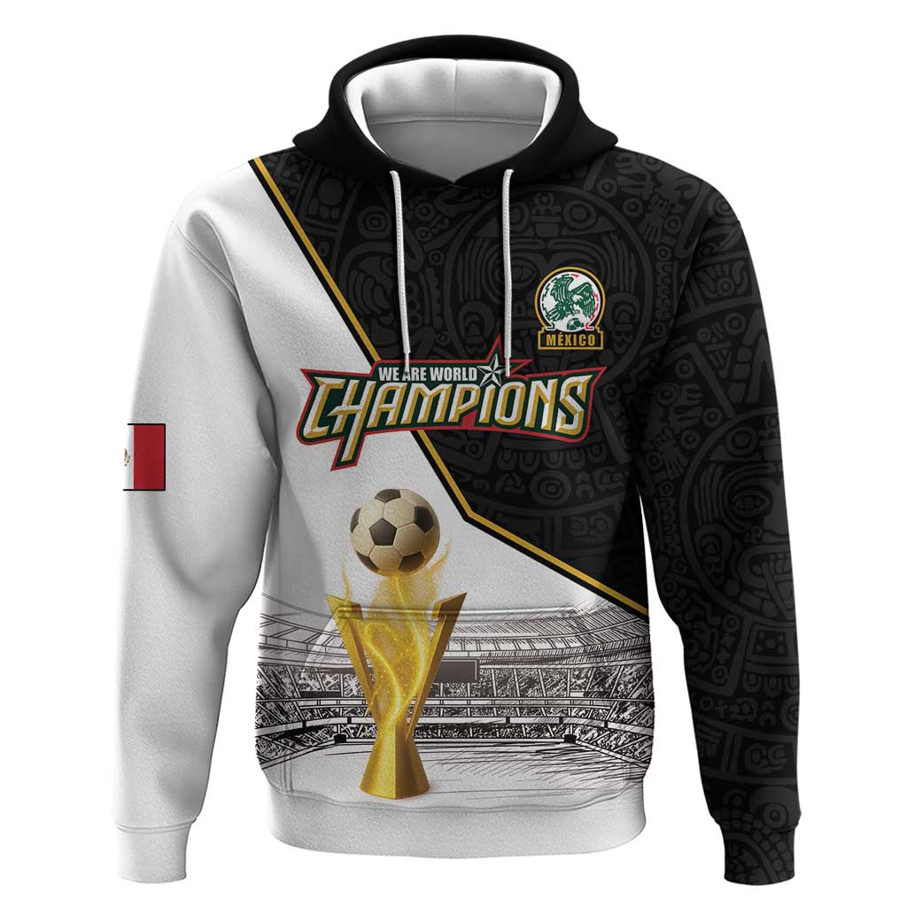 Custom Mexico Football Champion Zip Hoodie Aztec Pattern - Wonder Print Shop