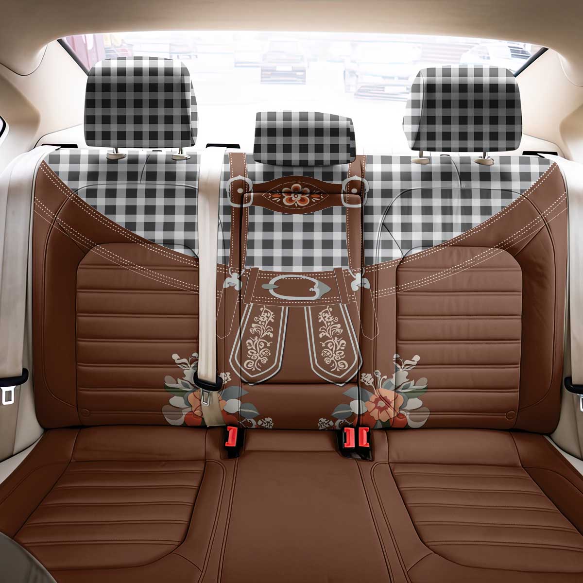 Oktoberfest Lederhosen Costume Back Car Seat Cover German Beer Festival - Wonder Print Shop