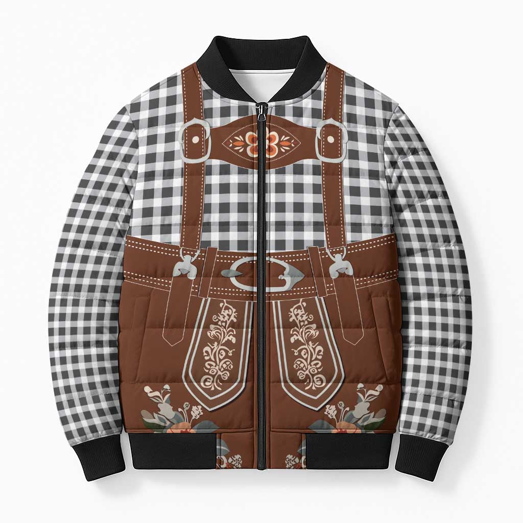 Oktoberfest Lederhosen Costume Bomber Puffer Jacket German Beer Festival - Wonder Print Shop