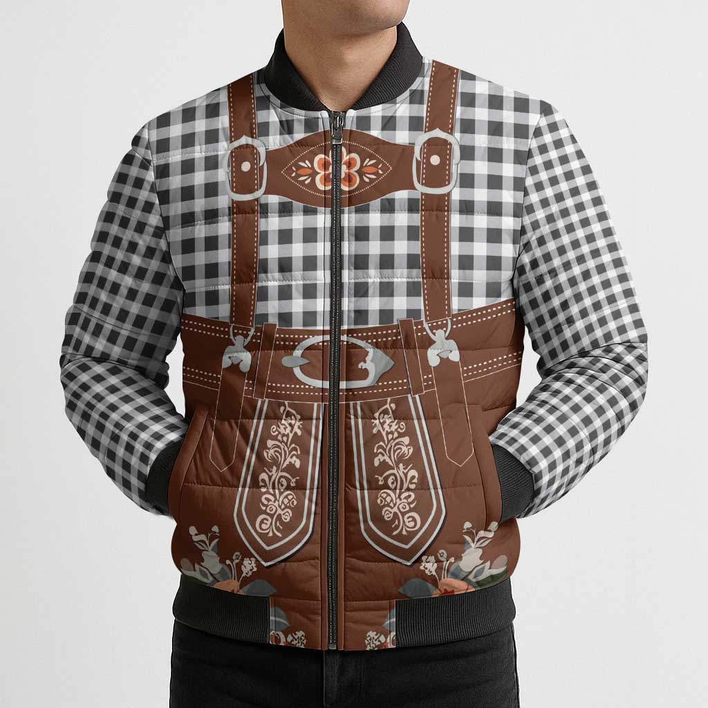 Oktoberfest Lederhosen Costume Bomber Puffer Jacket German Beer Festival - Wonder Print Shop