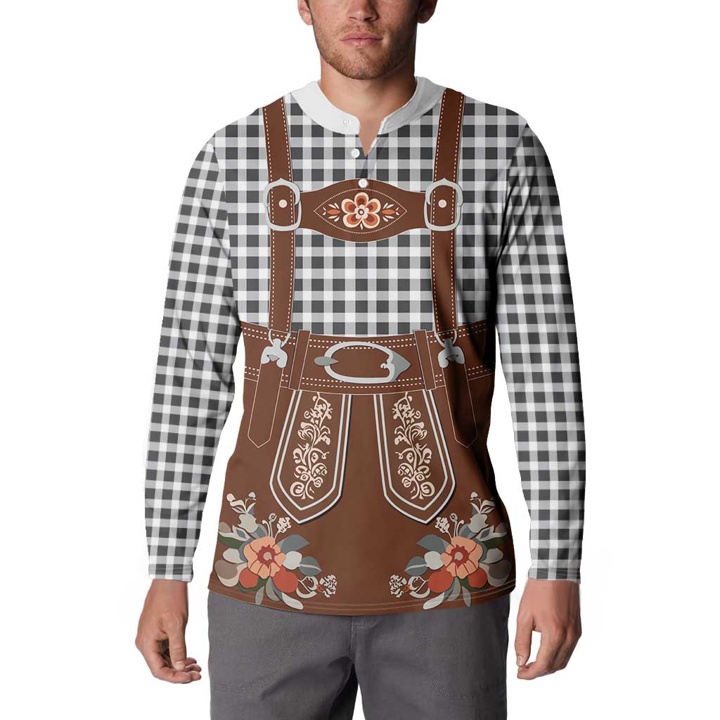 Oktoberfest Lederhosen Costume Button Sweatshirt German Beer Festival - Wonder Print Shop