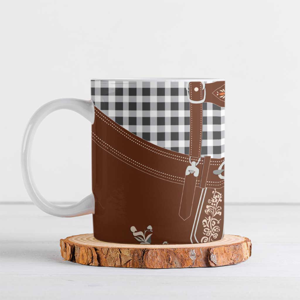 Oktoberfest Lederhosen Costume Ceramic Mug German Beer Festival - Wonder Print Shop