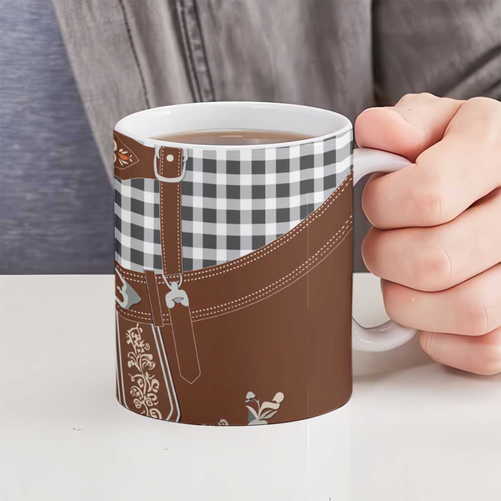 Oktoberfest Lederhosen Costume Ceramic Mug German Beer Festival - Wonder Print Shop