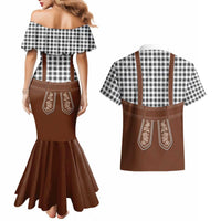 Oktoberfest Lederhosen Costume Couples Matching Mermaid Dress and Hawaiian Shirt German Beer Festival - Wonder Print Shop