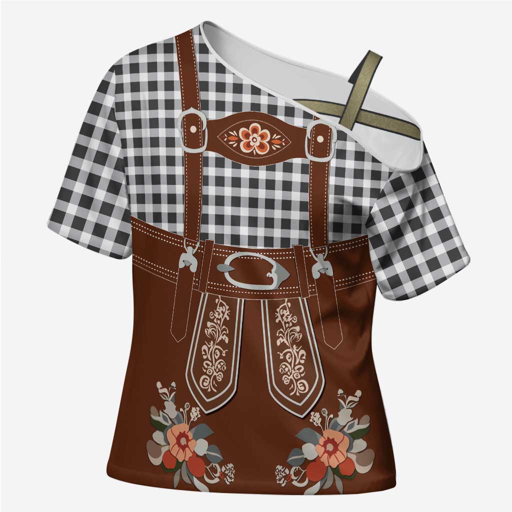 Oktoberfest Lederhosen Costume Cross Shoulder Shirt German Beer Festival - Wonder Print Shop
