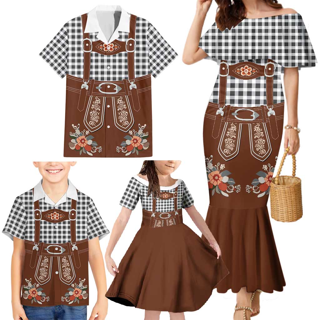 Oktoberfest Lederhosen Costume Family Matching Mermaid Dress and Hawaiian Shirt German Beer Festival - Wonder Print Shop