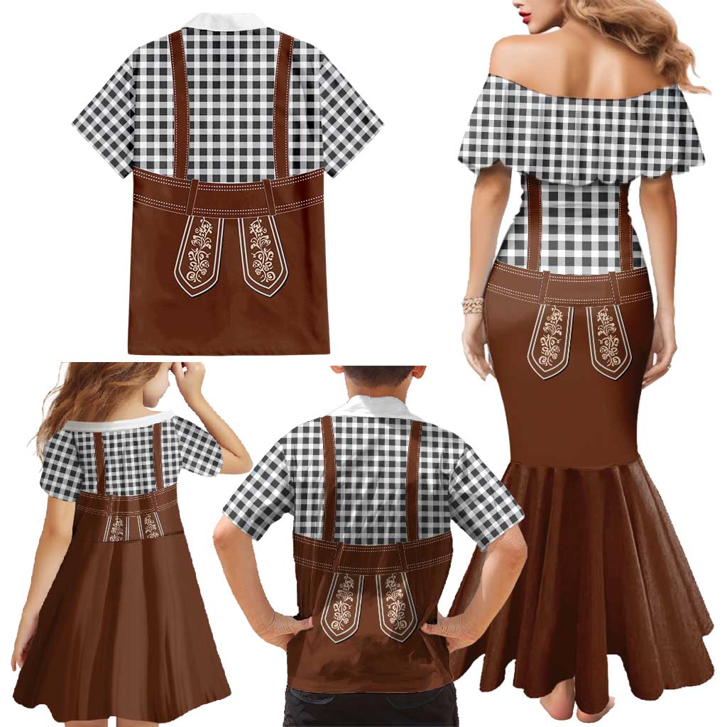 Oktoberfest Lederhosen Costume Family Matching Mermaid Dress and Hawaiian Shirt German Beer Festival - Wonder Print Shop