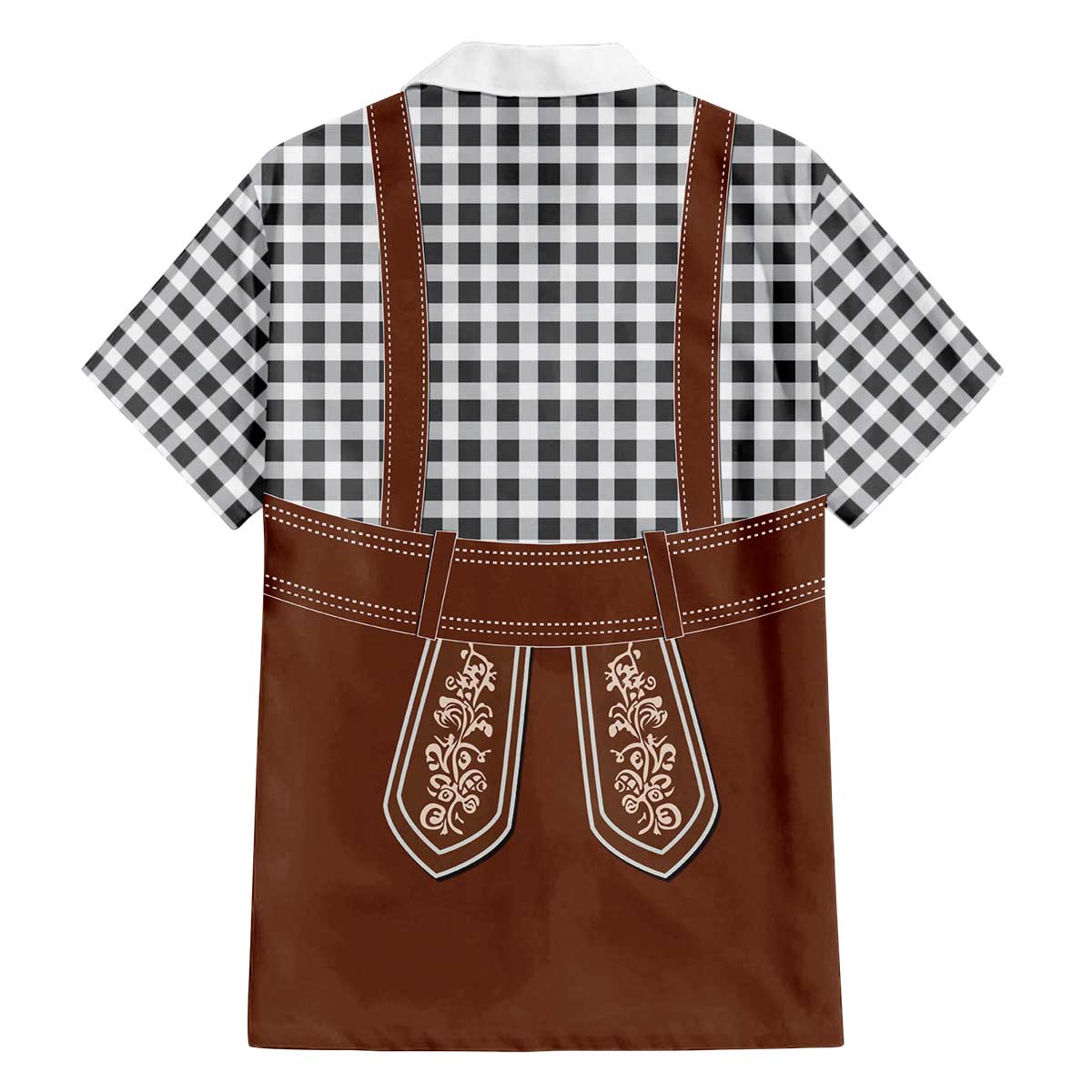 Oktoberfest Lederhosen Costume Family Matching Off The Shoulder Long Sleeve Dress and Hawaiian Shirt German Beer Festival - Wonder Print Shop