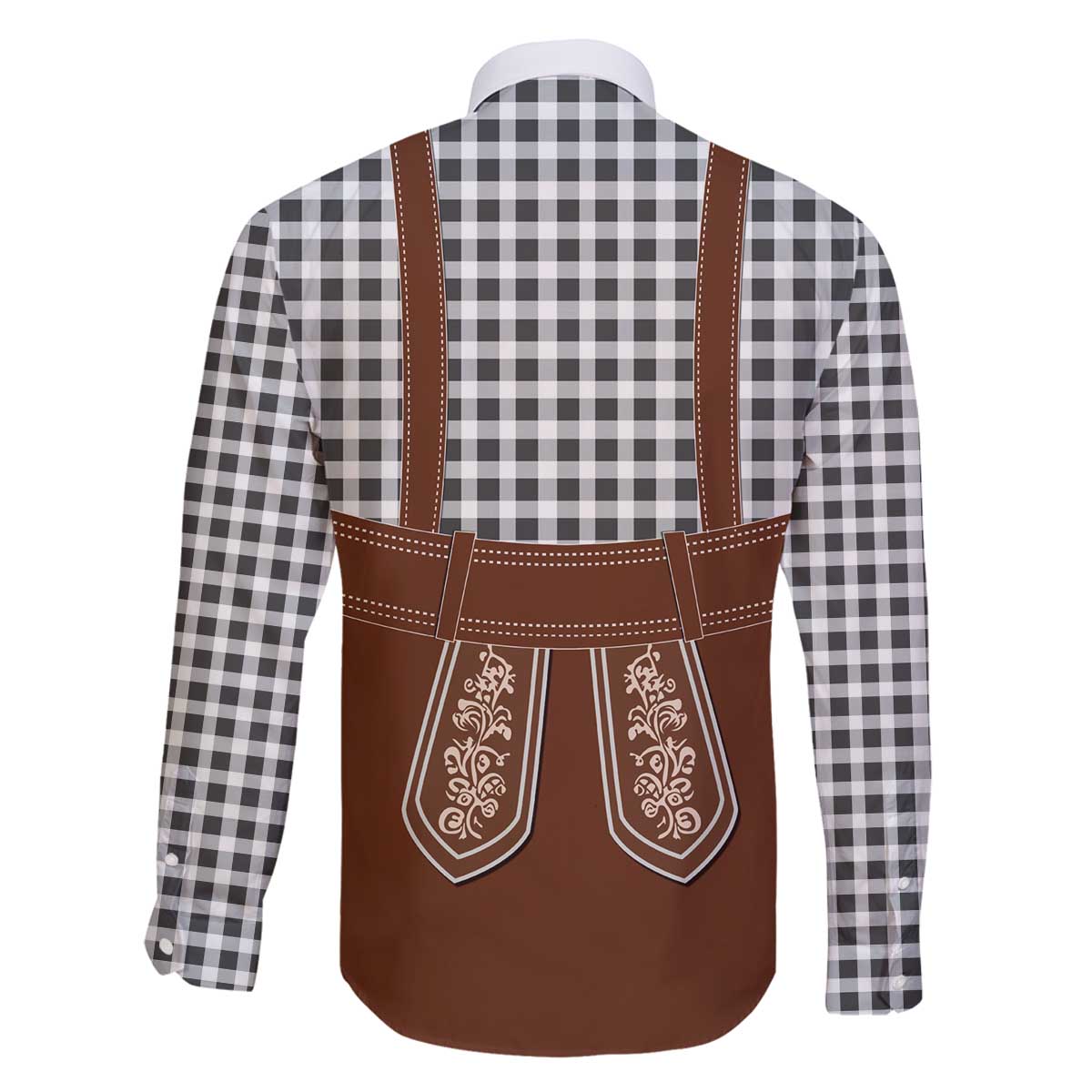 Oktoberfest Lederhosen Costume Family Matching Off The Shoulder Long Sleeve Dress and Hawaiian Shirt German Beer Festival - Wonder Print Shop