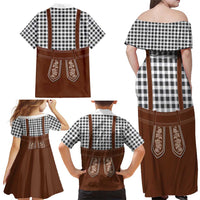 Oktoberfest Lederhosen Costume Family Matching Off Shoulder Maxi Dress and Hawaiian Shirt German Beer Festival - Wonder Print Shop