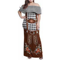 Oktoberfest Lederhosen Costume Family Matching Off Shoulder Maxi Dress and Hawaiian Shirt German Beer Festival - Wonder Print Shop