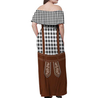 Oktoberfest Lederhosen Costume Family Matching Off Shoulder Maxi Dress and Hawaiian Shirt German Beer Festival - Wonder Print Shop