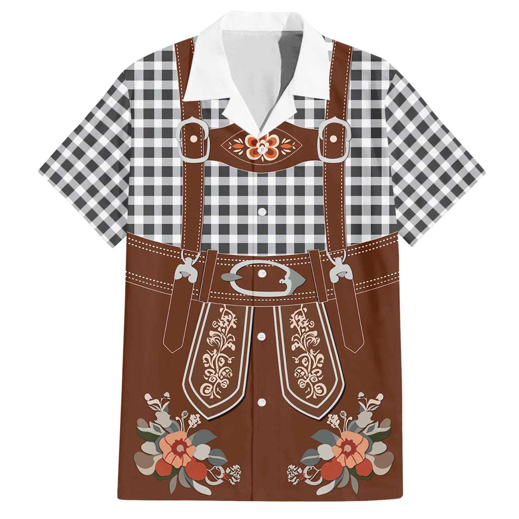 Oktoberfest Lederhosen Costume Family Matching Off Shoulder Short Dress and Hawaiian Shirt German Beer Festival - Wonder Print Shop