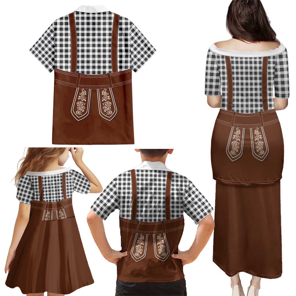 Oktoberfest Lederhosen Costume Family Matching Puletasi and Hawaiian Shirt German Beer Festival - Wonder Print Shop