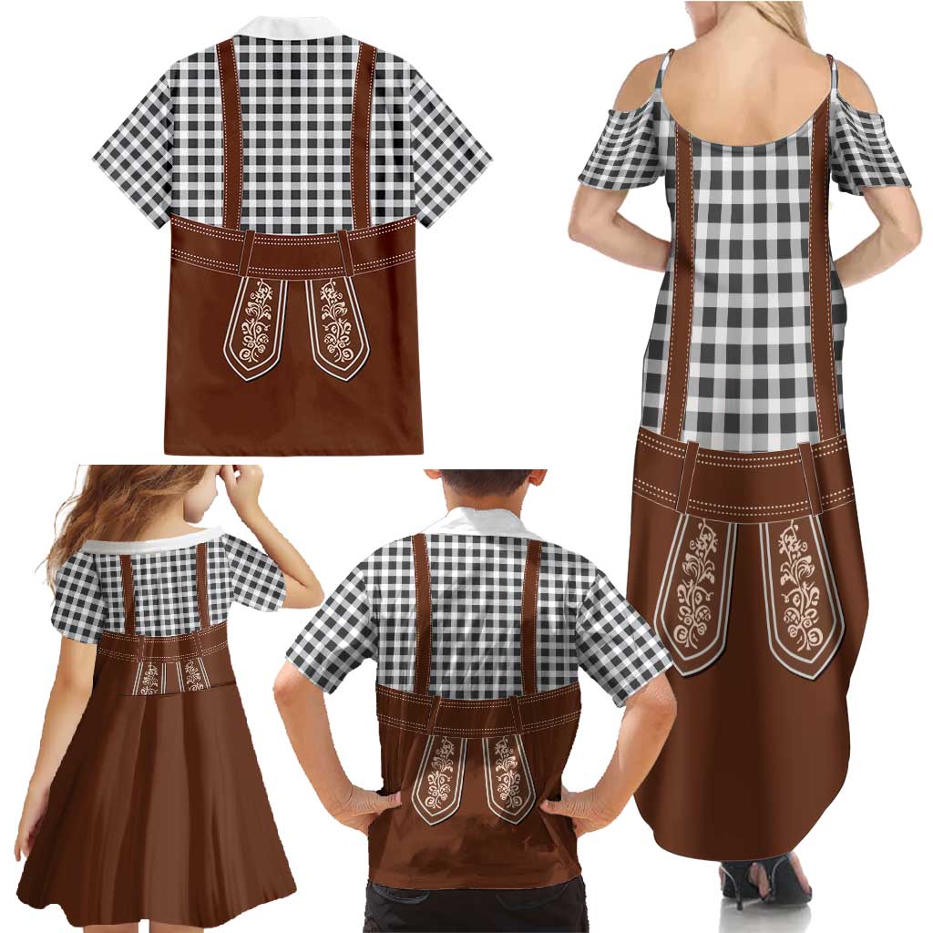 Oktoberfest Lederhosen Costume Family Matching Summer Maxi Dress and Hawaiian Shirt German Beer Festival - Wonder Print Shop
