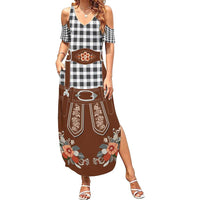 Oktoberfest Lederhosen Costume Family Matching Summer Maxi Dress and Hawaiian Shirt German Beer Festival - Wonder Print Shop