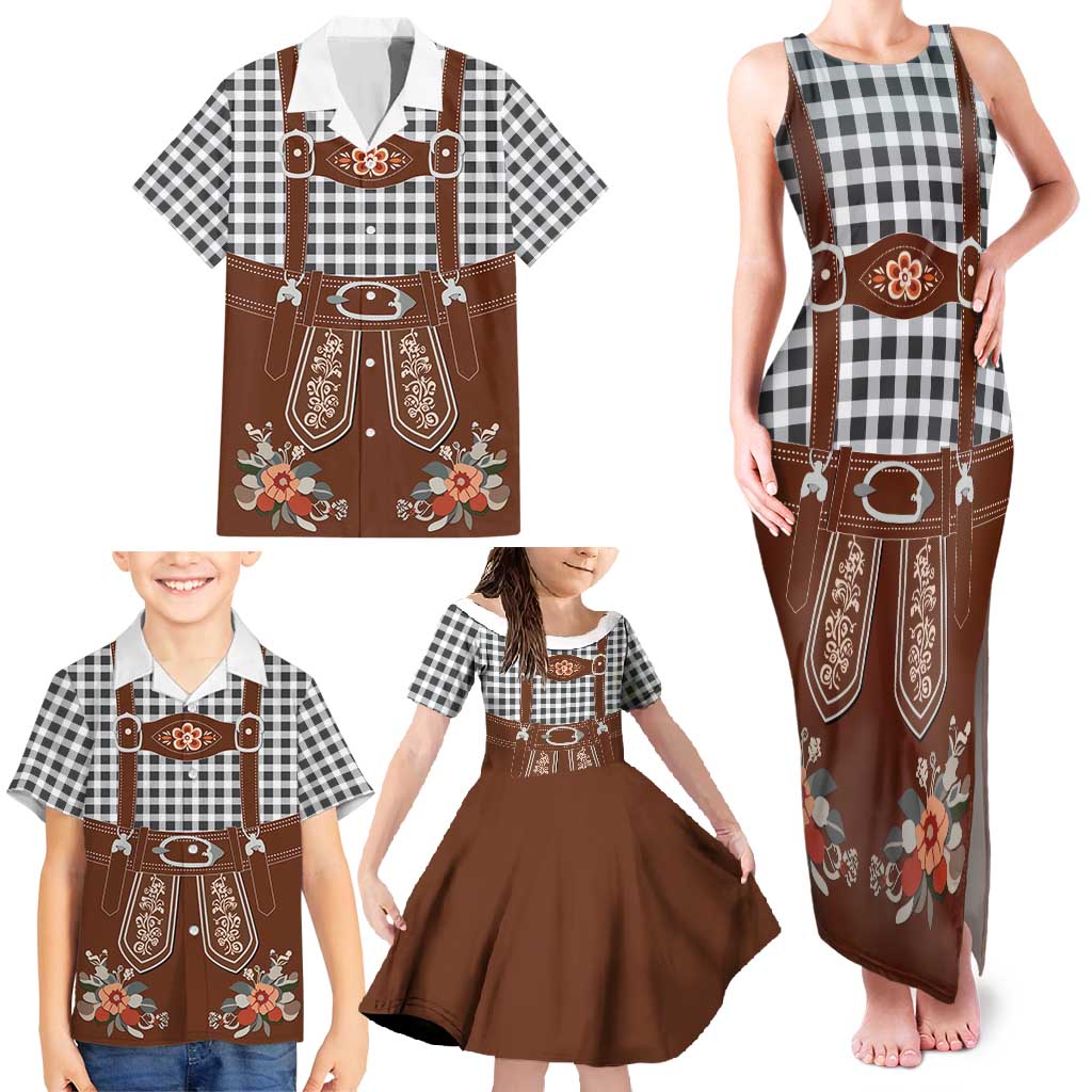 Oktoberfest Lederhosen Costume Family Matching Tank Maxi Dress and Hawaiian Shirt German Beer Festival - Wonder Print Shop