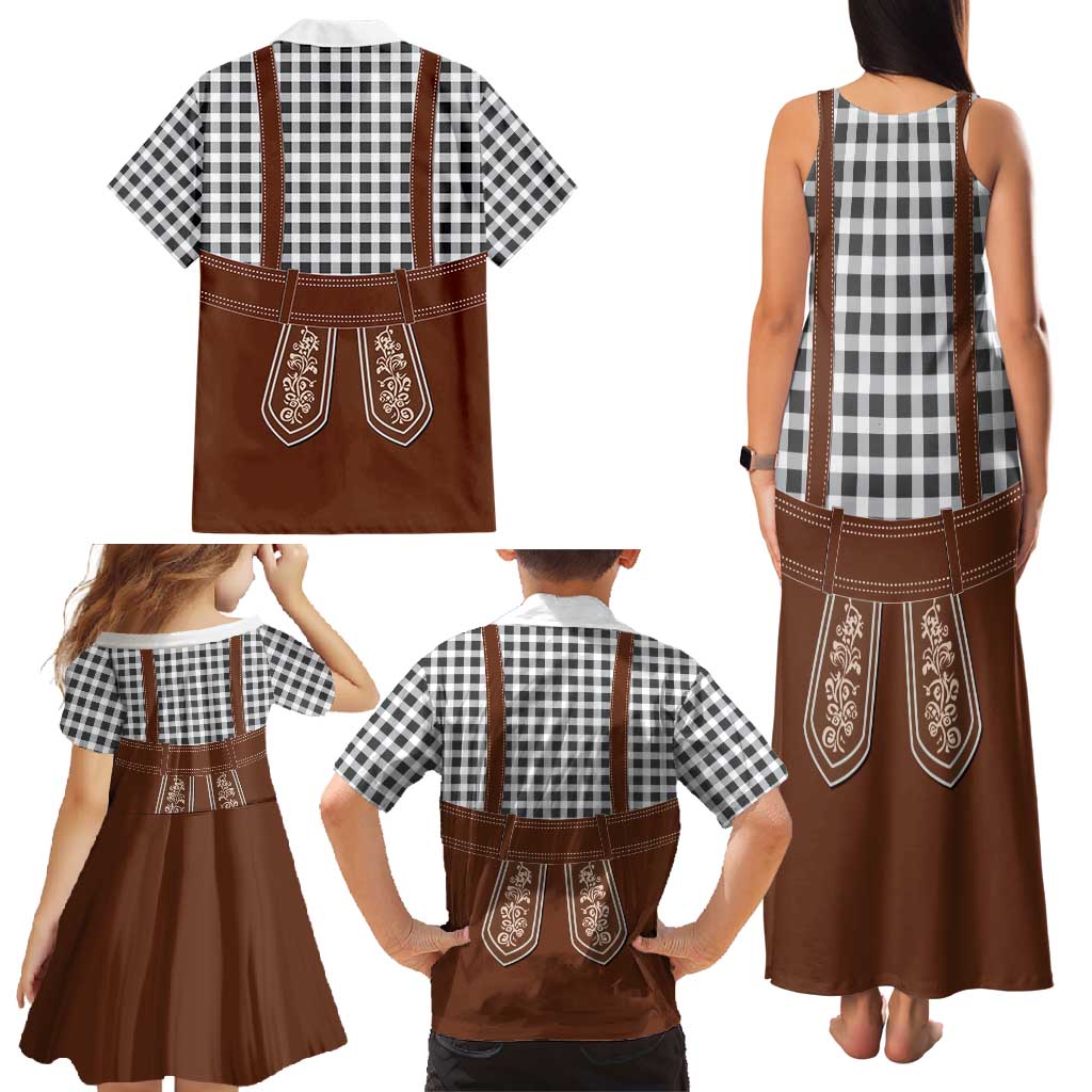 Oktoberfest Lederhosen Costume Family Matching Tank Maxi Dress and Hawaiian Shirt German Beer Festival - Wonder Print Shop