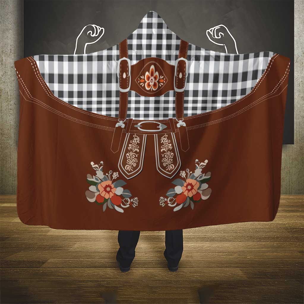 Oktoberfest Lederhosen Costume Hooded Blanket German Beer Festival - Wonder Print Shop