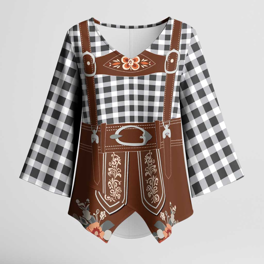 Oktoberfest Lederhosen Costume Kimono Sleeve Blouse German Beer Festival - Wonder Print Shop