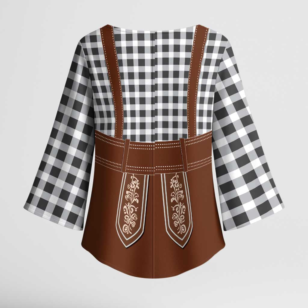 Oktoberfest Lederhosen Costume Kimono Sleeve Blouse German Beer Festival - Wonder Print Shop