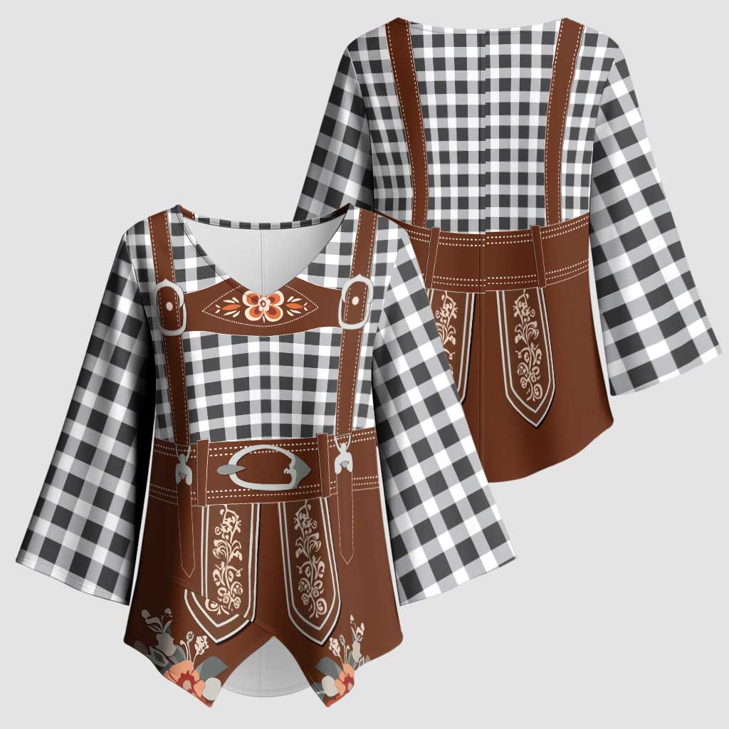 Oktoberfest Lederhosen Costume Kimono Sleeve Blouse German Beer Festival - Wonder Print Shop
